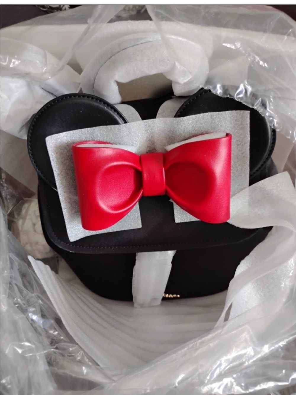 Minnie Mouse Kate Spade Black Mini Backpack with Red Bow Accent